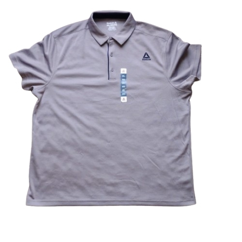 NWT Reebok Polo Shirt 3XL Driftwood Moisture-Wicking Gray